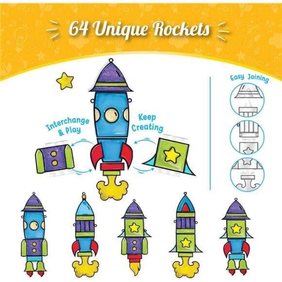 Window Art for Kids - Rocket | Suncatcher Kits for Kids, Arts and Crafts for Kid - Picture 4 of 7